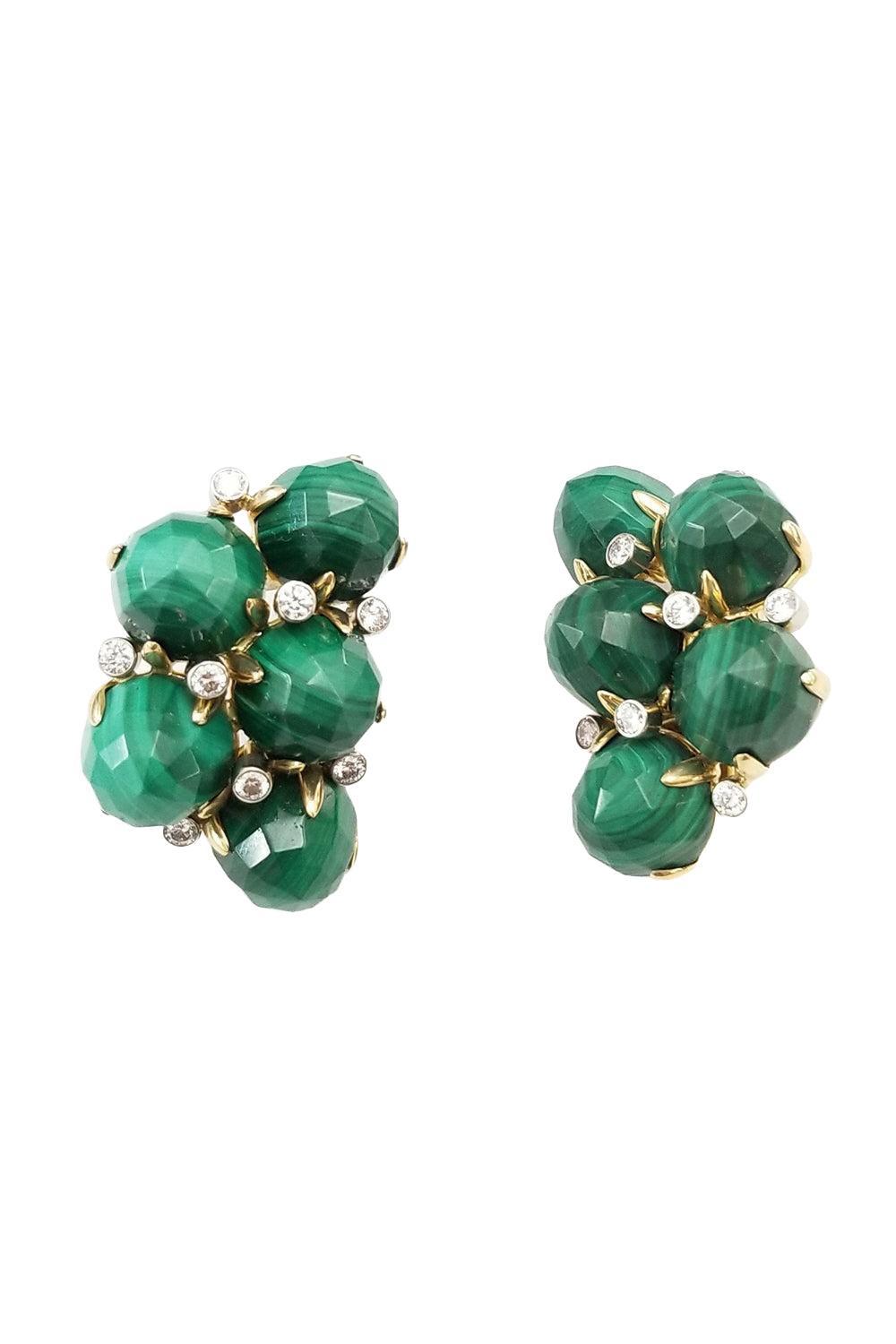 Malachite Diamond Orba Earrings-YELLOW GOLD-JEWELRYFINE JEWELEARRING-ALETTO BROTHERS
