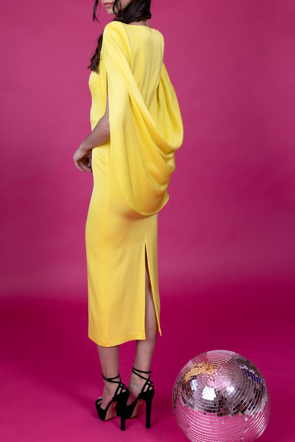 ALEX PERRY-Portrait Cape Dress-