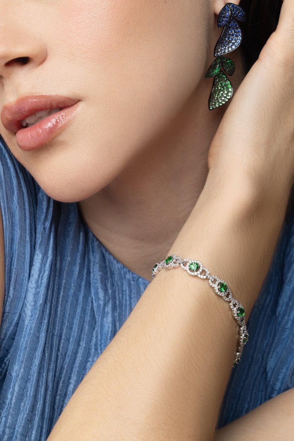 ALEXANDER LAUT-Tsavorite Diamond Bracelet-WHITE GOLD