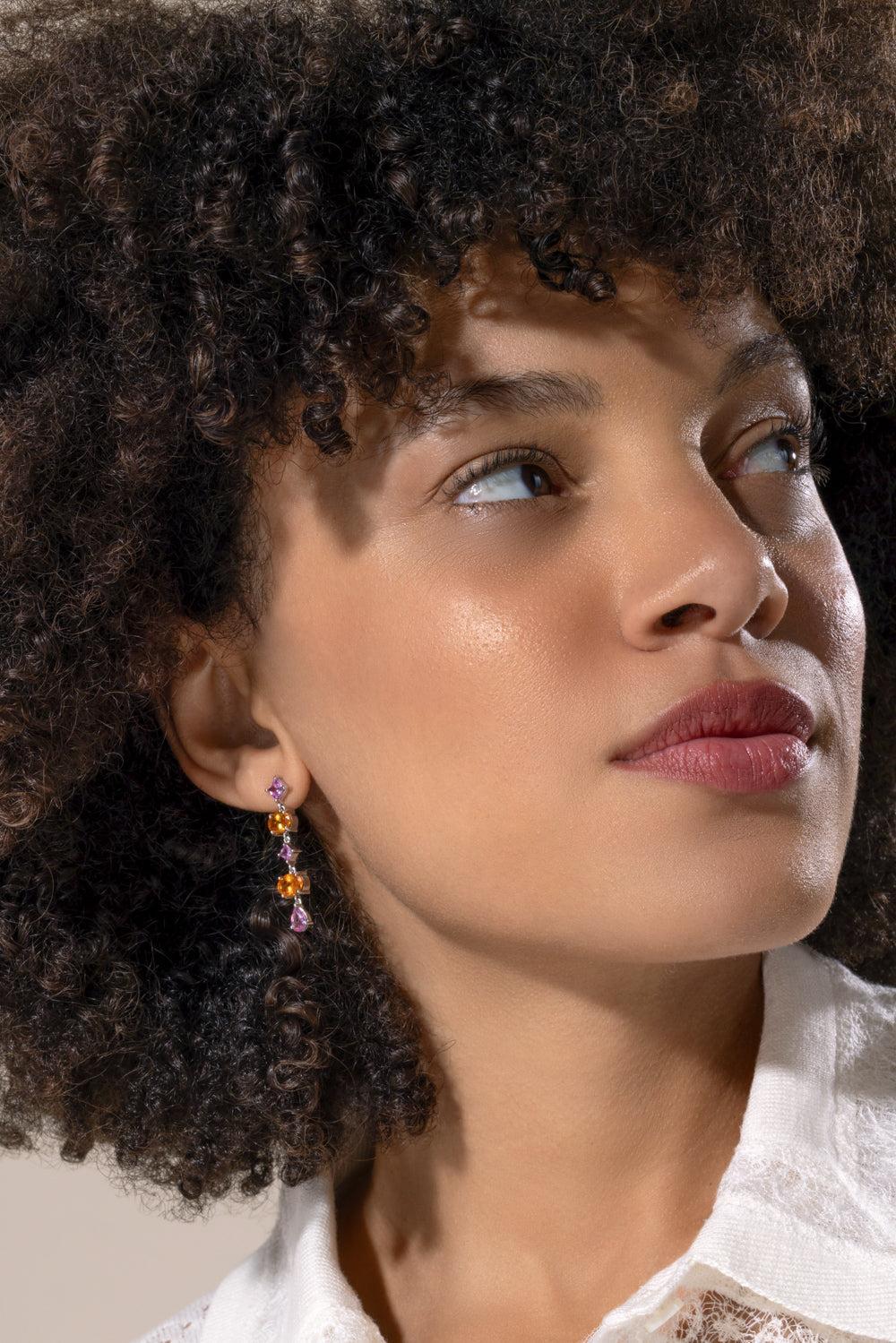 Garnet Pink Sapphire Drop Earrings-WHITE GOLD-JEWELRYFINE JEWELEARRING-ALEXANDER LAUT