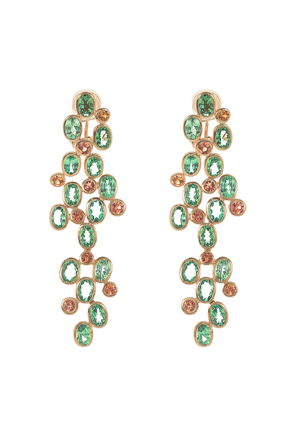 ALEXANDER LAUT-Sapphire Tsavorite Earrings-YELLOW GOLD