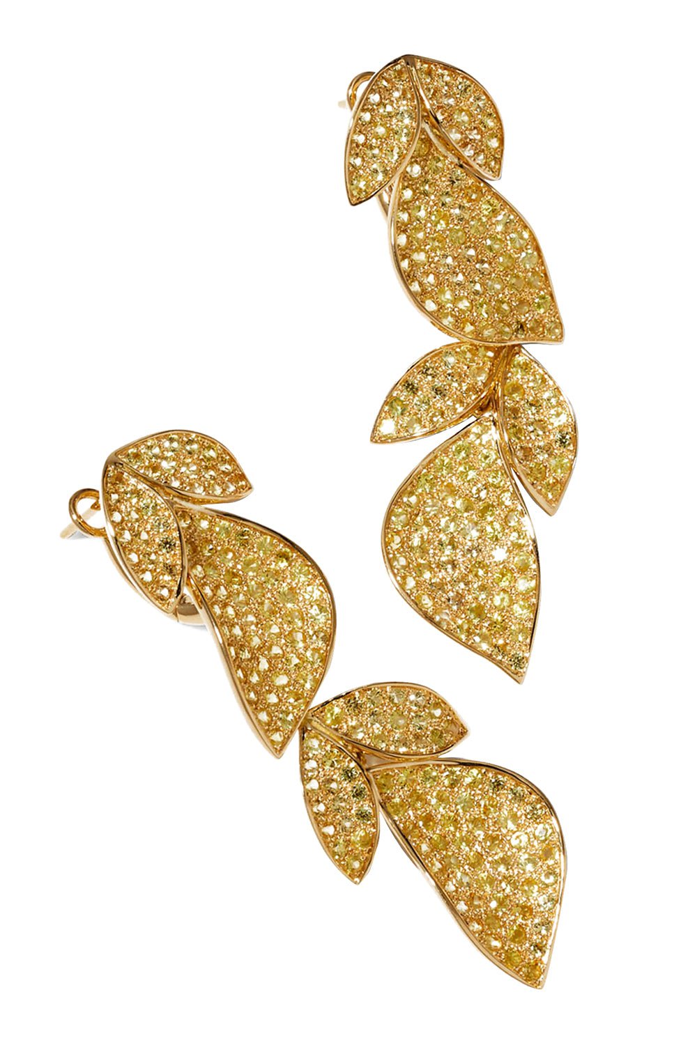 ALEXANDER LAUT-Yellow Sapphire Leaf Earrings-YELLOW GOLD