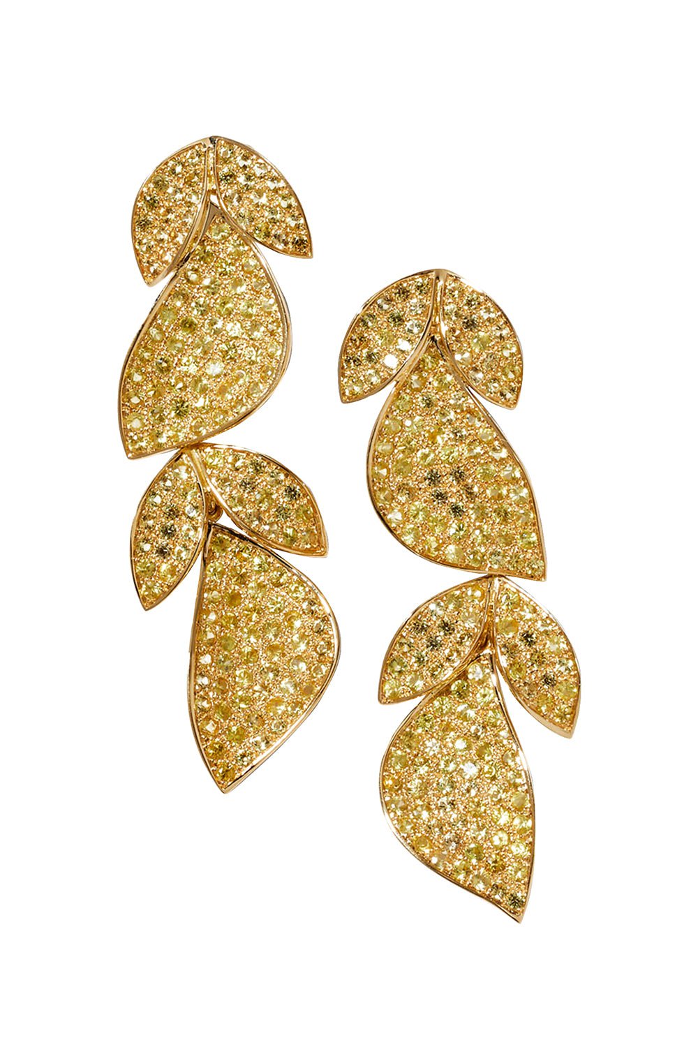 ALEXANDER LAUT-Yellow Sapphire Leaf Earrings-YELLOW GOLD
