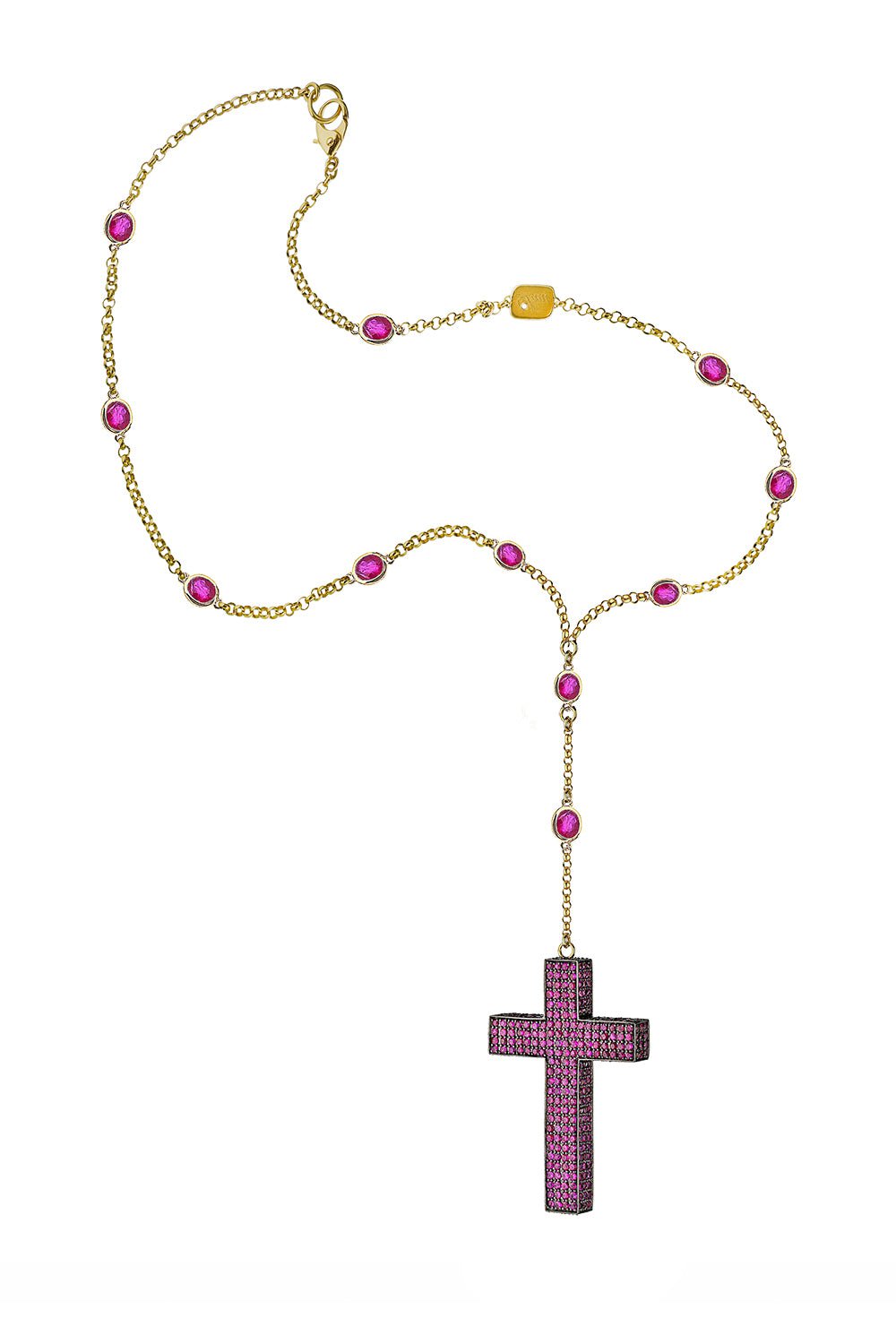 ALEXANDER LAUT-Cross Pendant Necklace-YELLOW GOLD