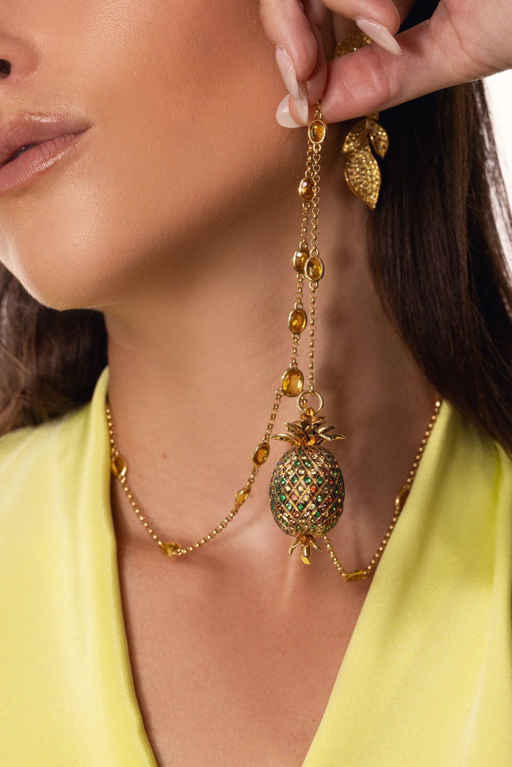 ALEXANDER LAUT-Pineapple Necklace-YELLOW GOLD