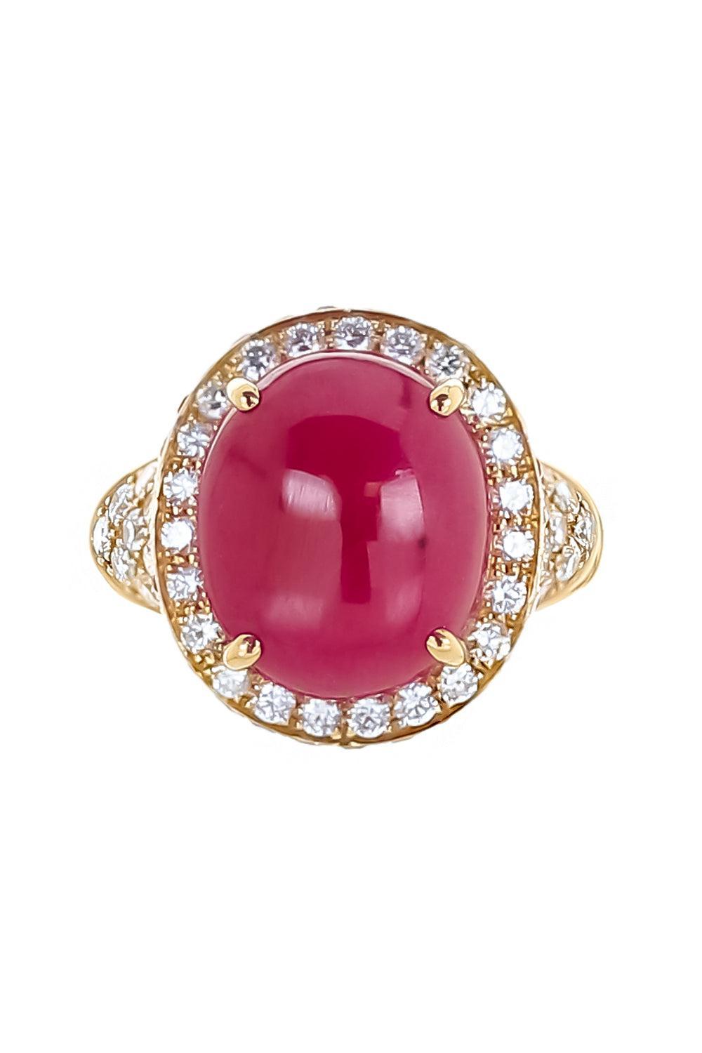 Ruby Diamond Halo Ring-YELLOW GOLD-6.25-JEWELRYFINE JEWELRING-ALEXANDER LAUT