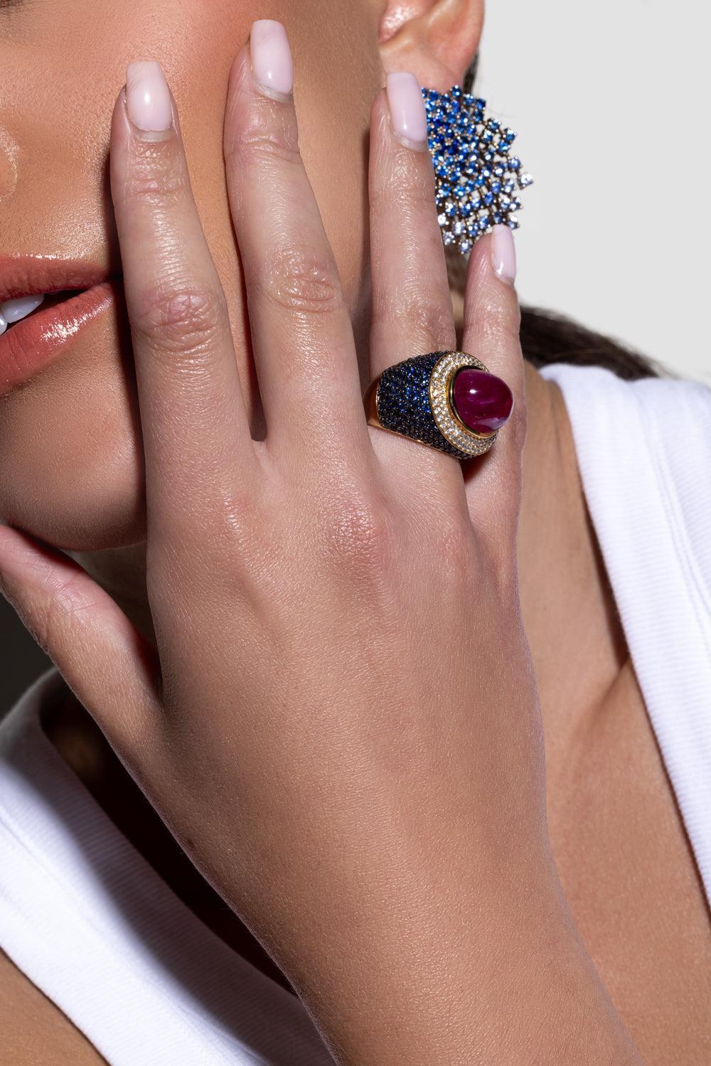 Sapphire Ruby Ring-YELLOW GOLD-6.75-JEWELRYFINE JEWELRING-ALEXANDER LAUT
