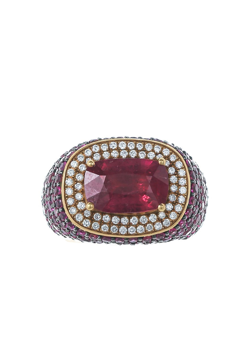 ALEXANDER LAUT-Diamond Ruby Ring-YELLOW GOLD