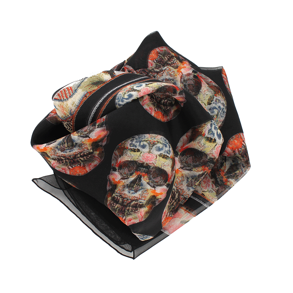 ALEXANDER MCQUEEN-Patchwork Skull Heart Scarf-