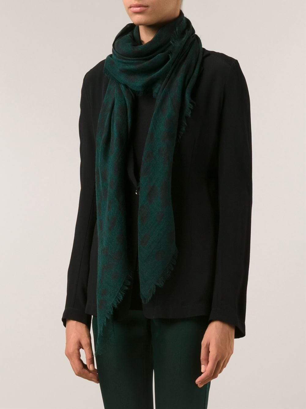 ALEXANDER MCQUEEN-Leopard Big Skull Scarf-