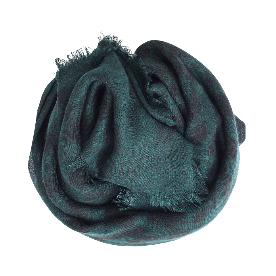 ALEXANDER MCQUEEN-Leopard Big Skull Scarf-