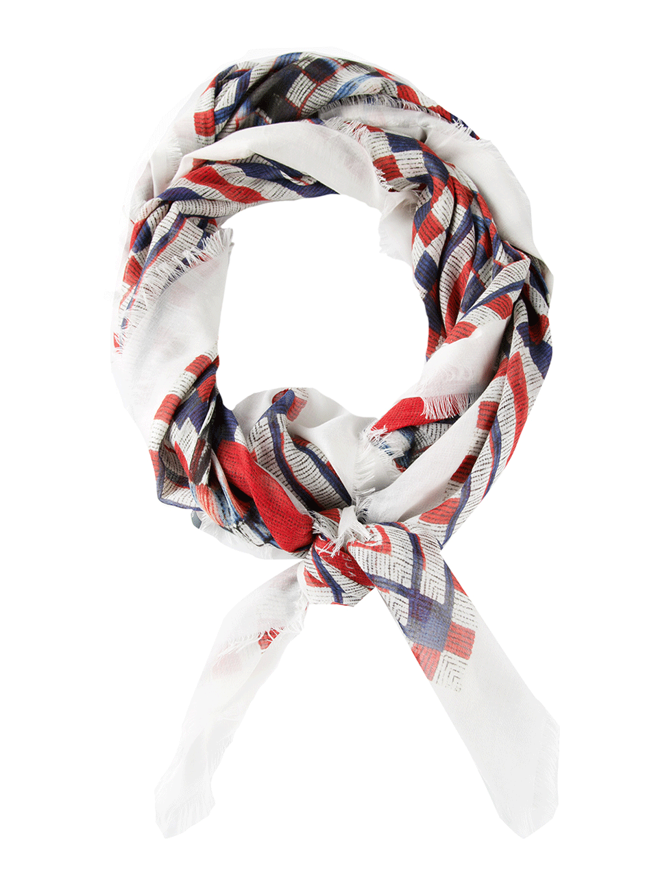 ALEXANDER MCQUEEN-Graphic Skull Print Scarf-RED/BLUE