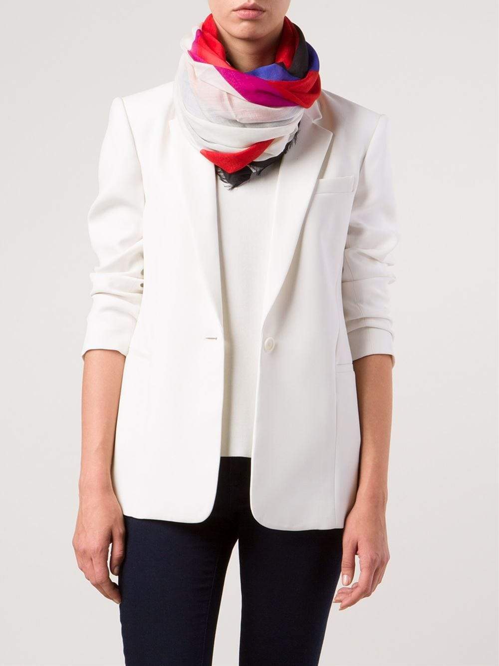 ALEXANDER MCQUEEN-Heart Scarf-WHT/RED