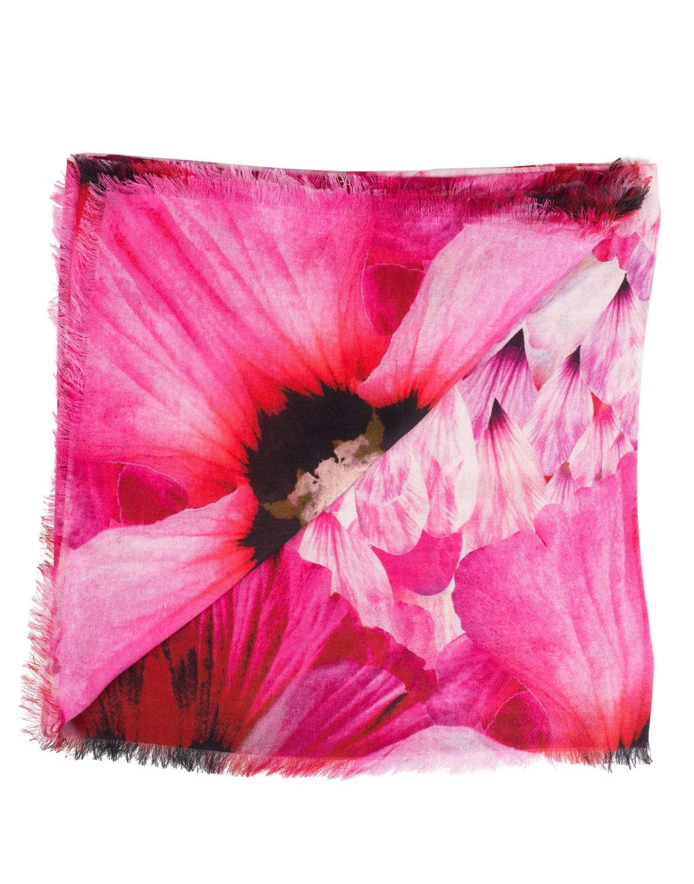 ALEXANDER MCQUEEN-Paradise Skull Shawl-BLK/PINK