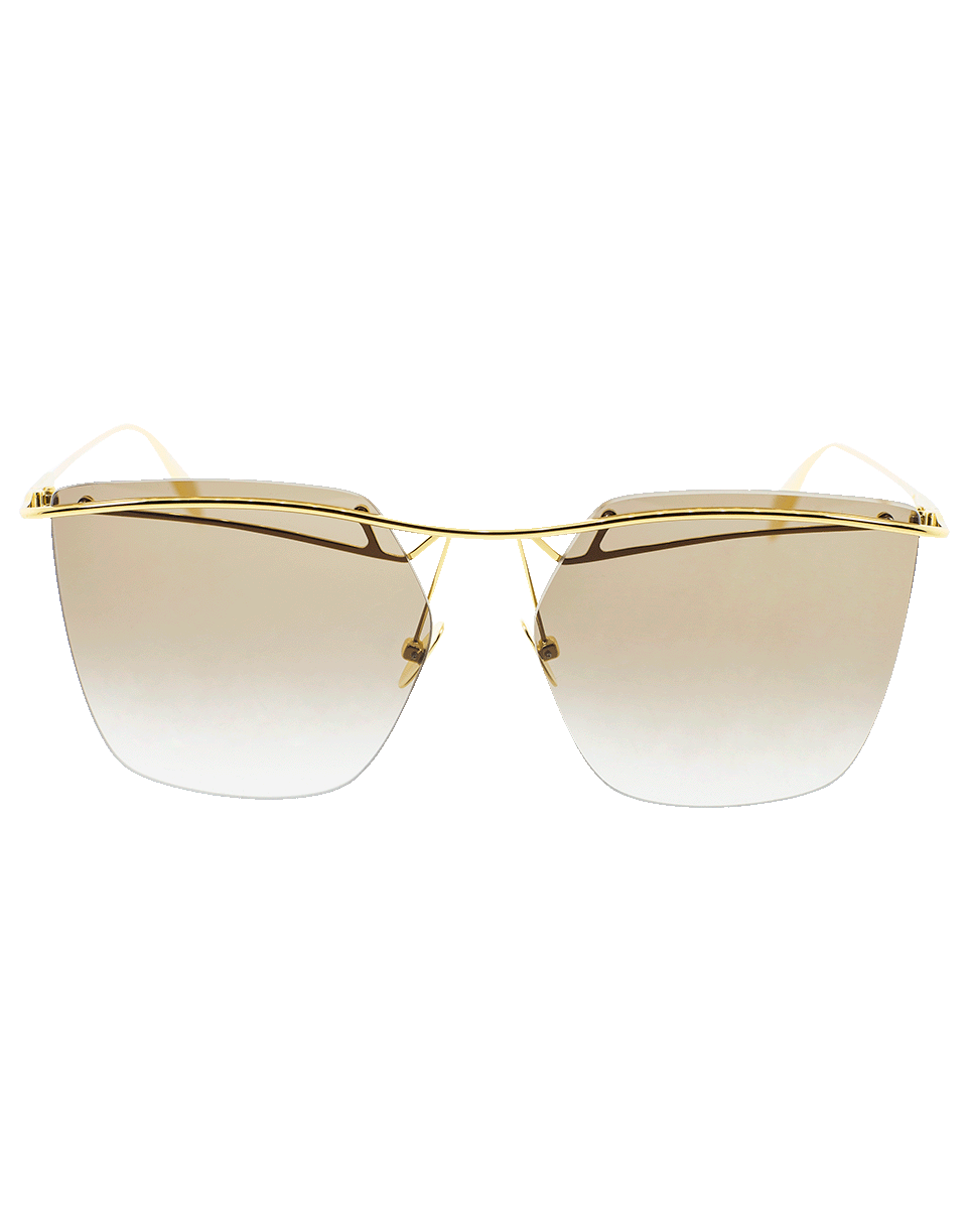 ALEXANDER MCQUEEN-Tinted Rimless Bar Sunglasses-GLD/BRWN