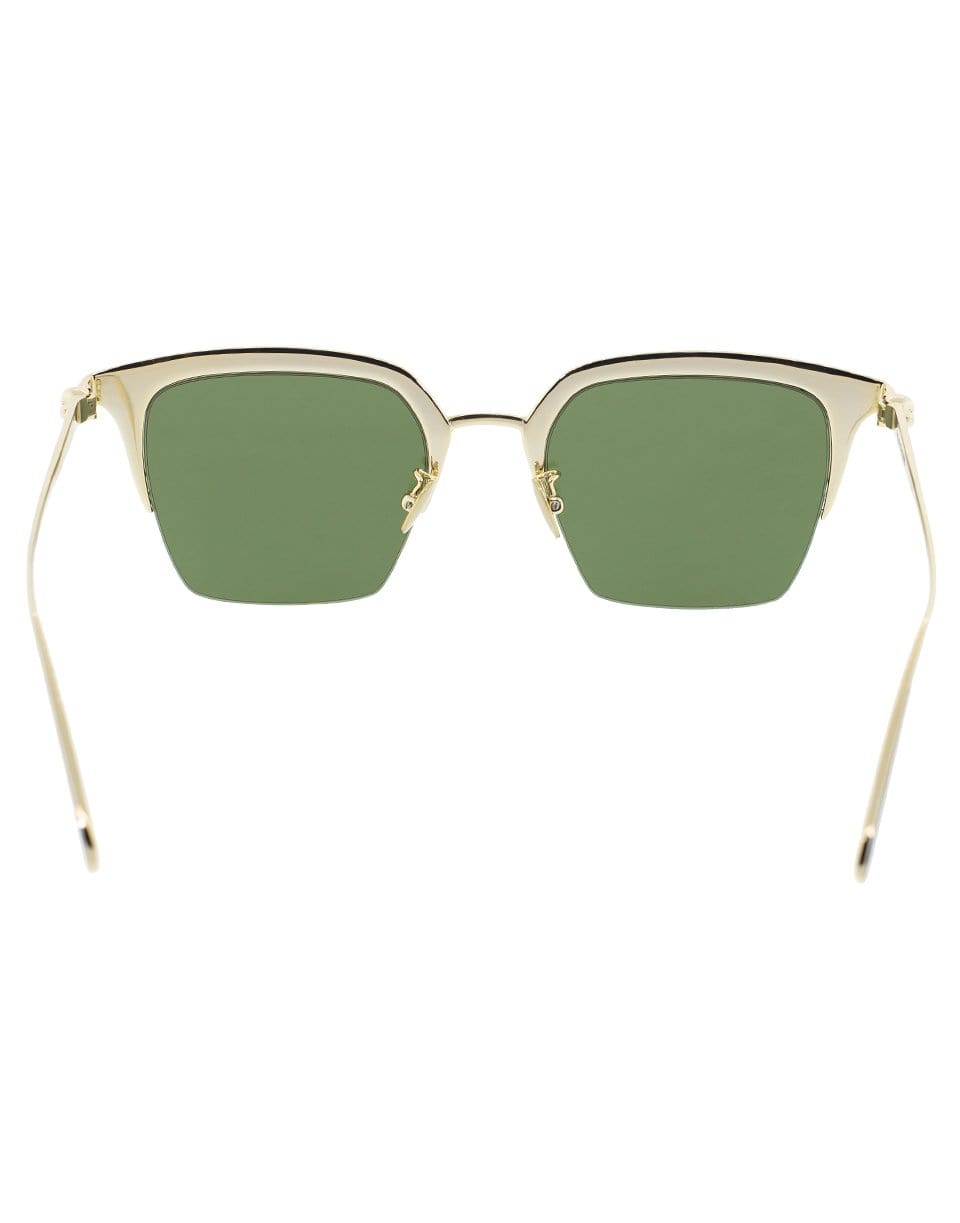 ALEXANDER MCQUEEN-Square Frame Sunglasses-GLD/GRN