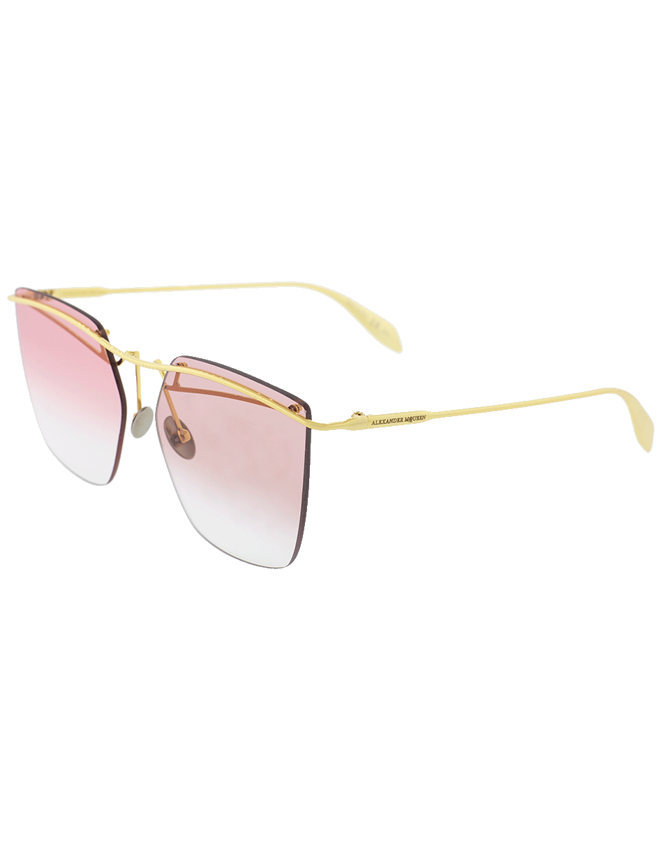 ALEXANDER MCQUEEN-Tinted Rimless Bar Sunglasses-GLD/RED