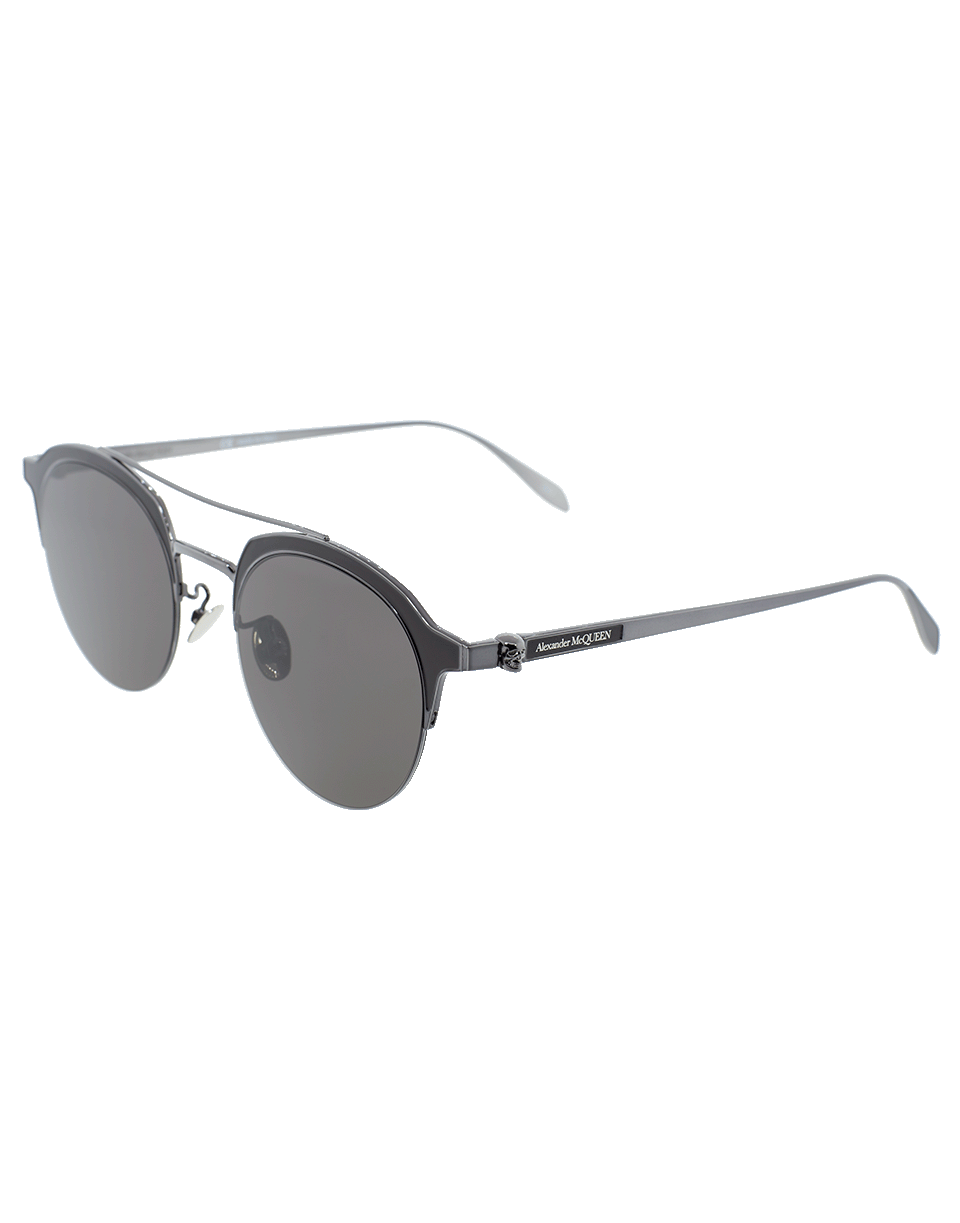 ALEXANDER MCQUEEN-Brow Bar Round Sunglasses-GREY