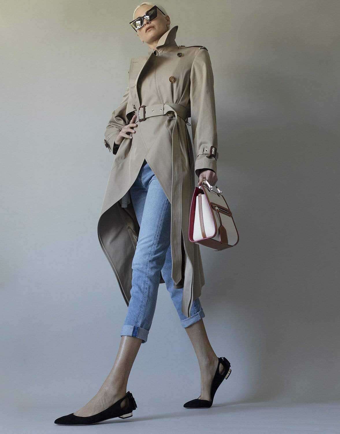 ALEXANDER MCQUEEN-Frock High-Low Trench Coat-