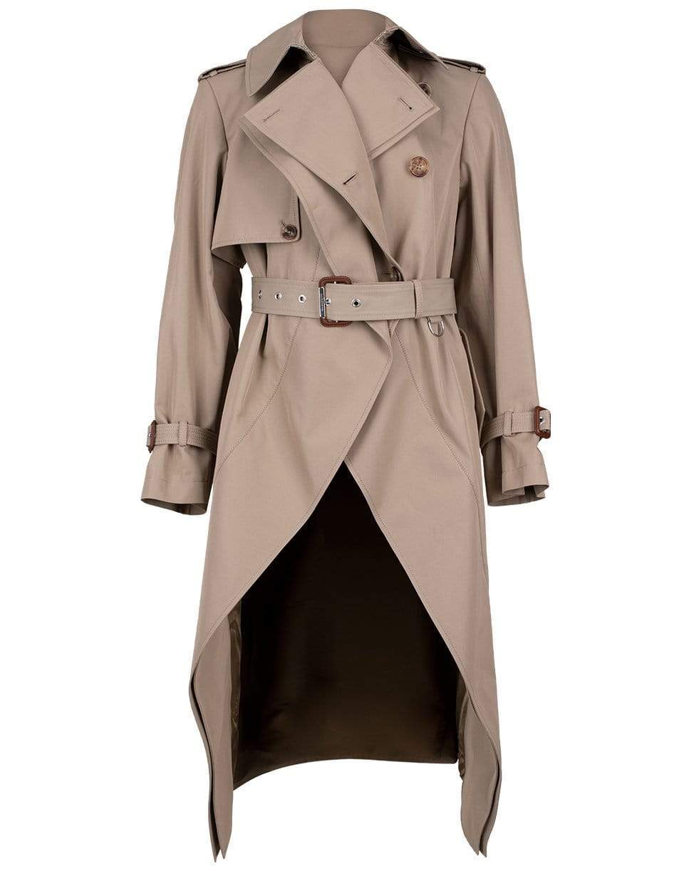 ALEXANDER MCQUEEN-Frock High-Low Trench Coat-