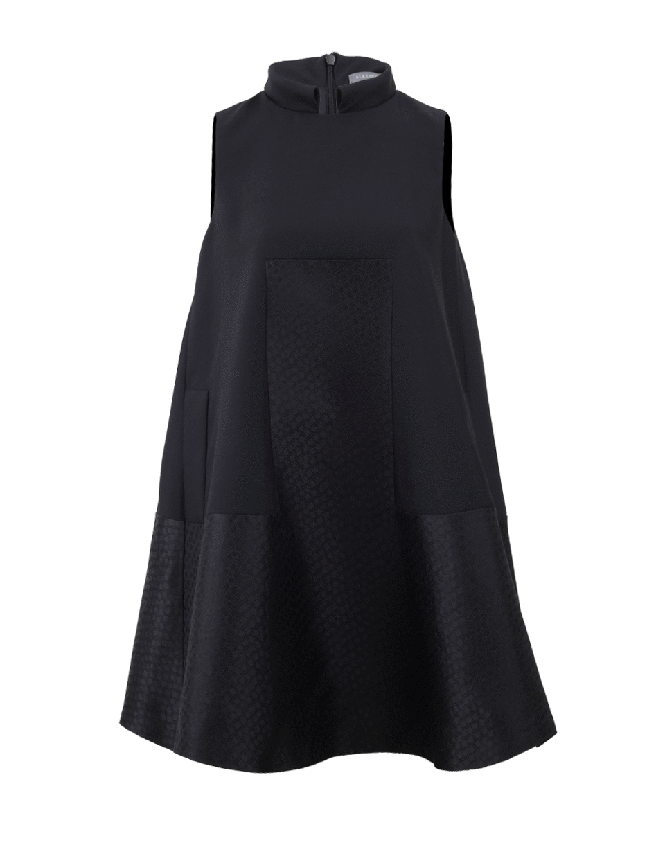 ALEXANDER MCQUEEN-Jacquard Panel Trapeze Dress-