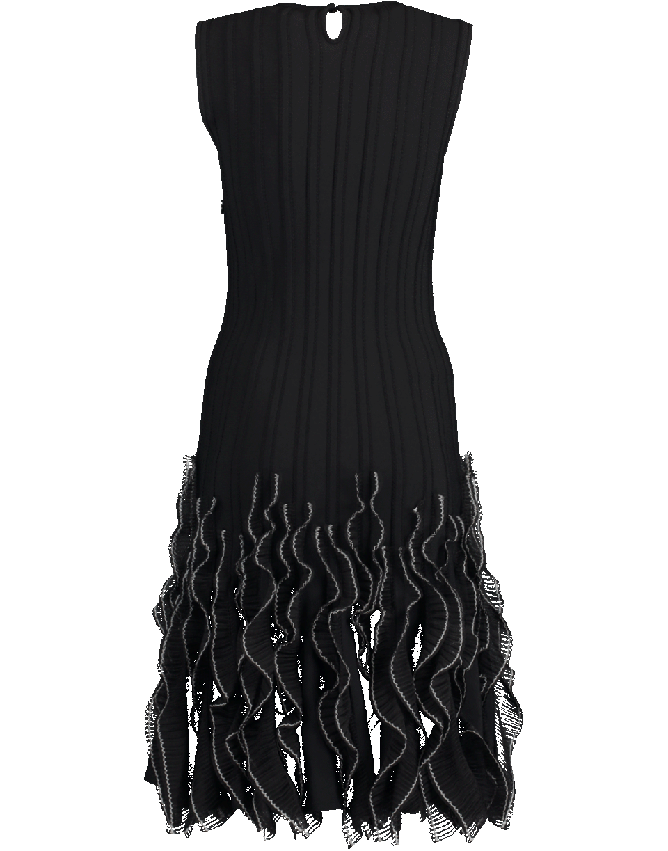 ALEXANDER MCQUEEN-Sleeveless Ruffle Hem Dress-