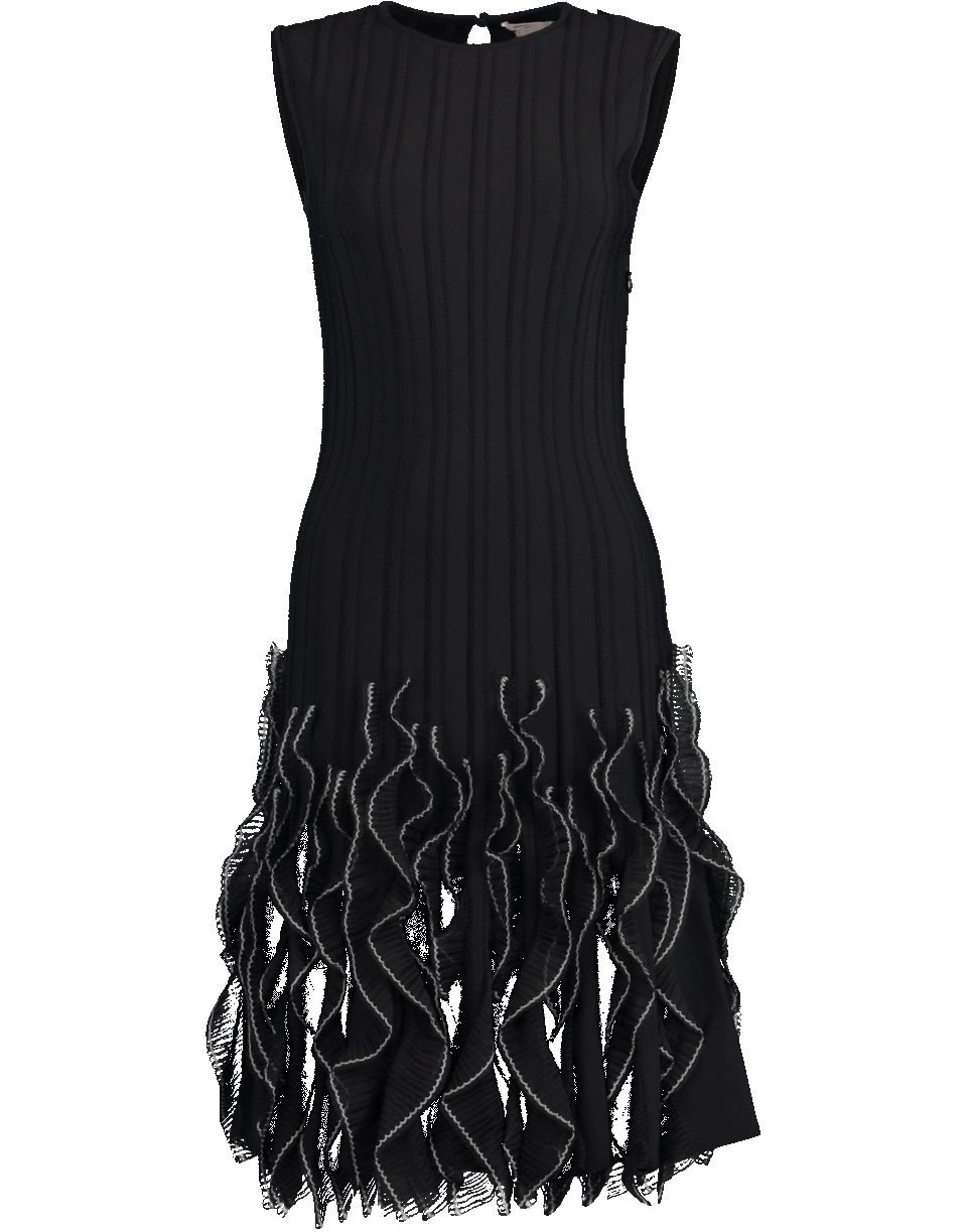ALEXANDER MCQUEEN-Sleeveless Ruffle Hem Dress-
