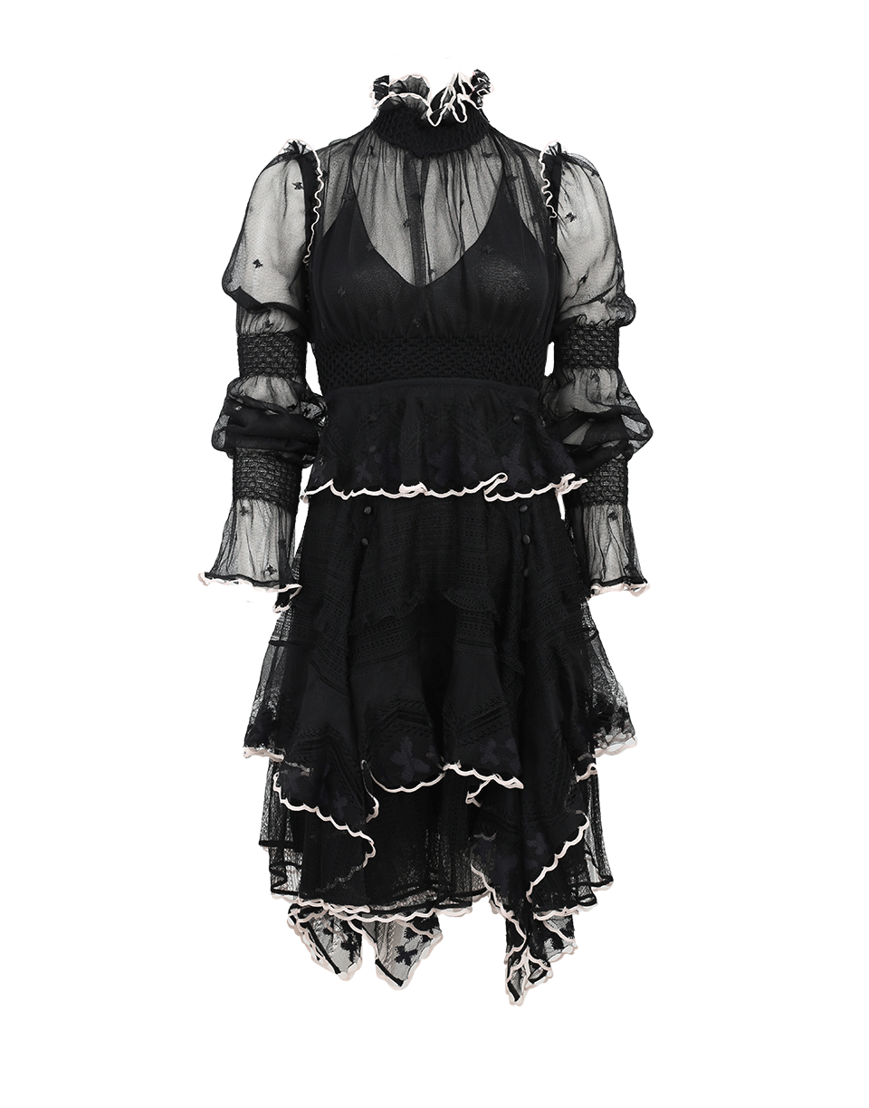 ALEXANDER MCQUEEN-High Neck Dress-BLACK
