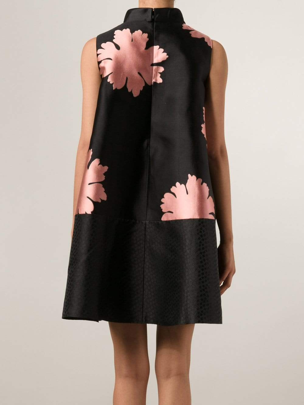 ALEXANDER MCQUEEN-Floral Jacquard Panel Trapeze Dress-