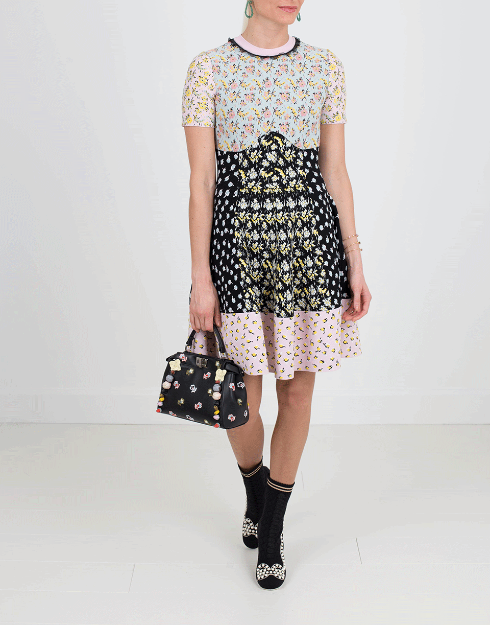 ALEXANDER MCQUEEN-Floral Print Knit Dress-