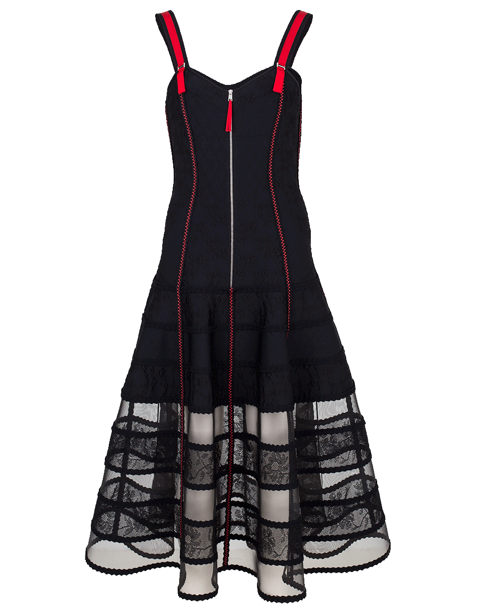 ALEXANDER MCQUEEN-Bustier Dress-BLK/RED