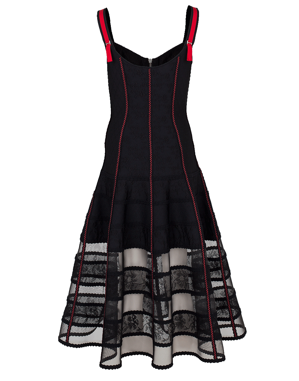ALEXANDER MCQUEEN-Bustier Dress-BLK/RED