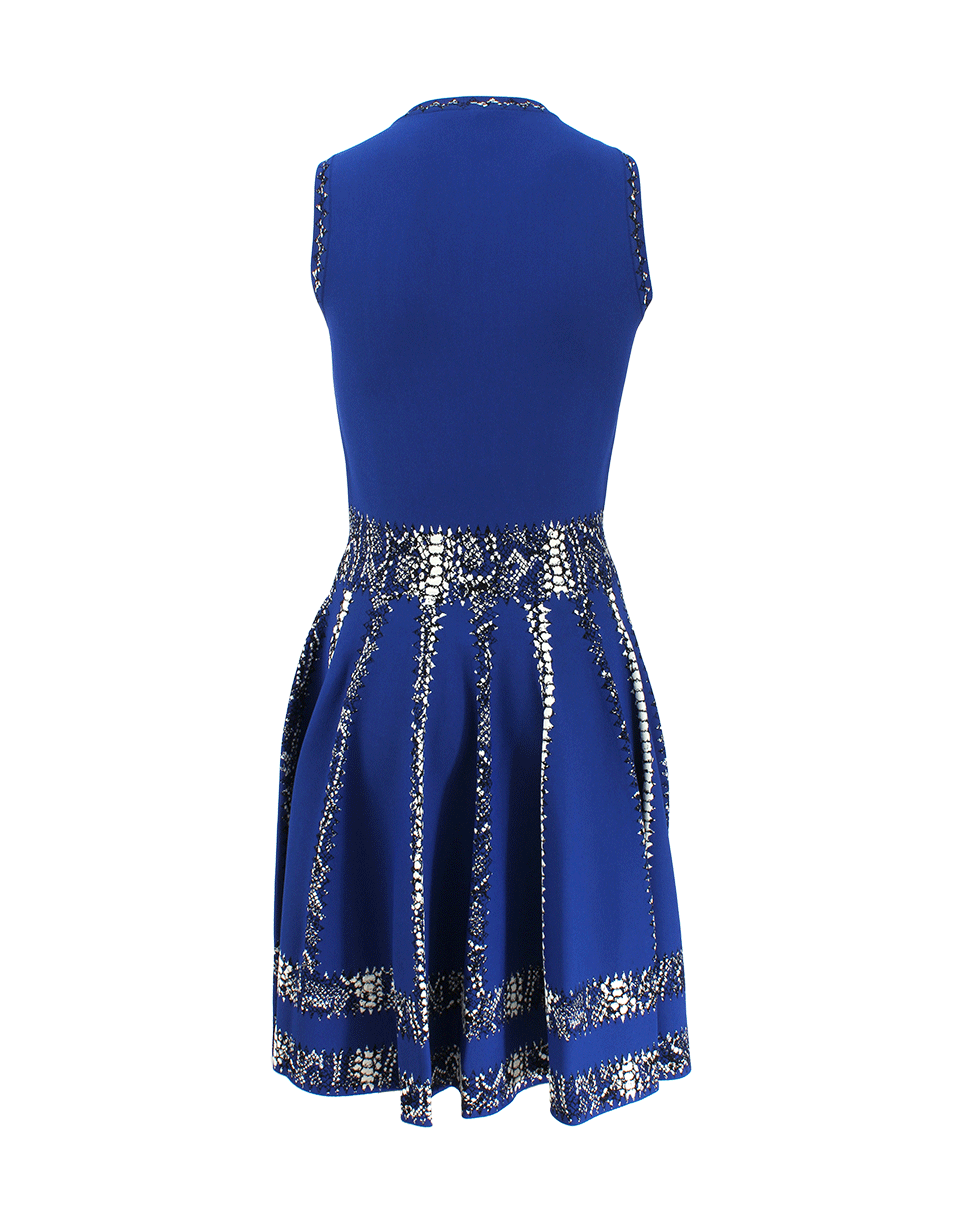 ALEXANDER MCQUEEN-Crewneck Full Bottom Dress-