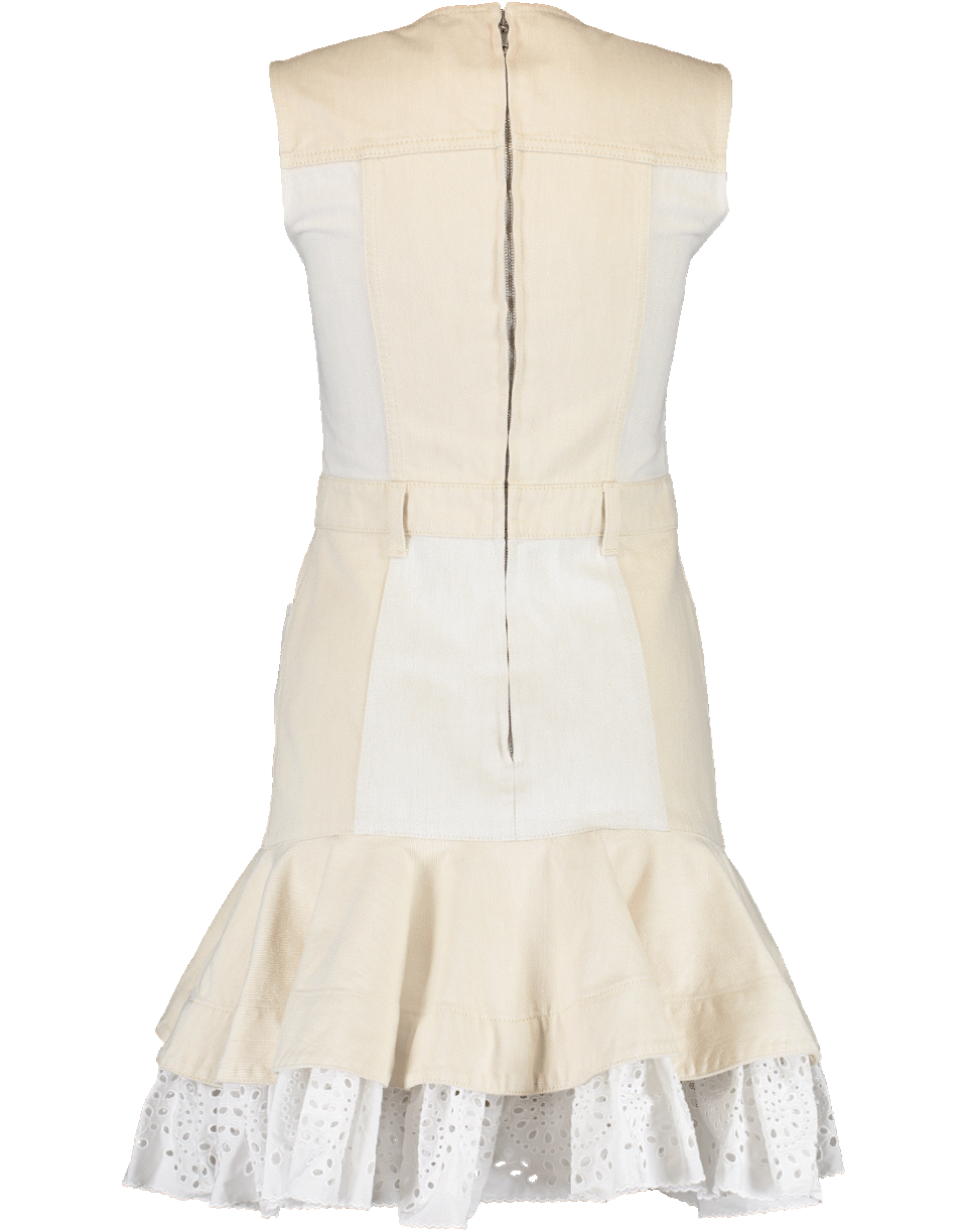 ALEXANDER MCQUEEN-Broderie Anglaise Denim Dress-