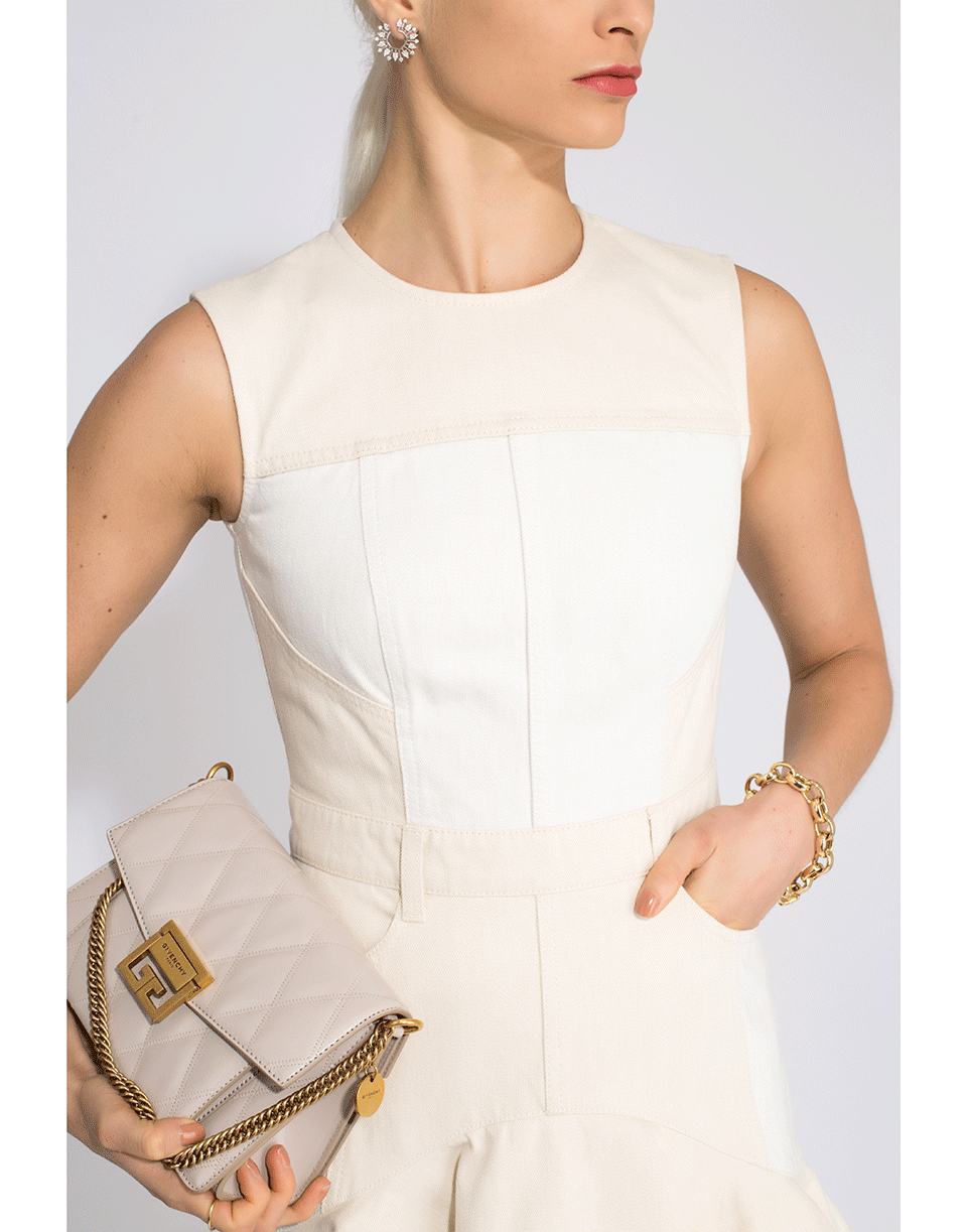 ALEXANDER MCQUEEN-Broderie Anglaise Denim Dress-