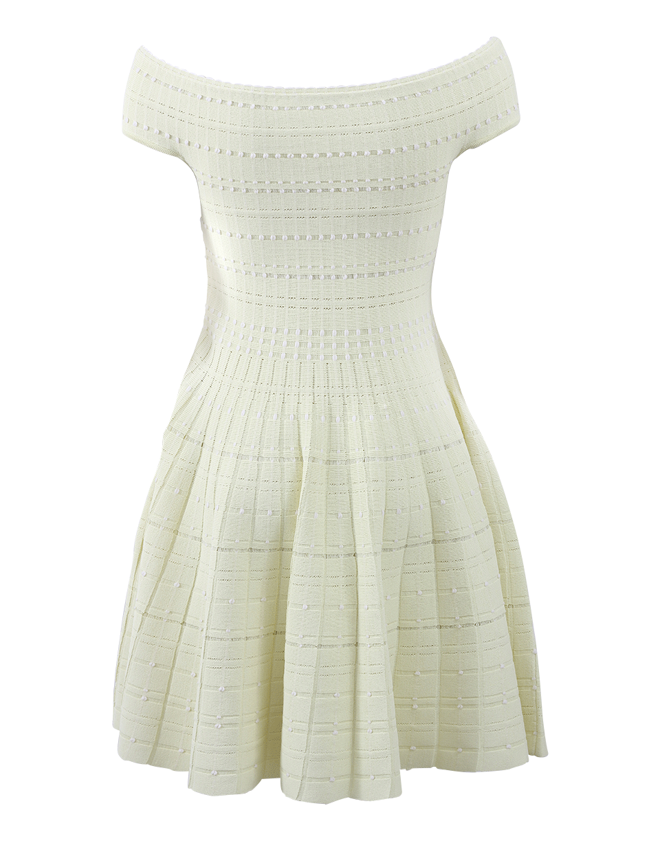 ALEXANDER MCQUEEN-Off-The-Shoulder Knit Dress-