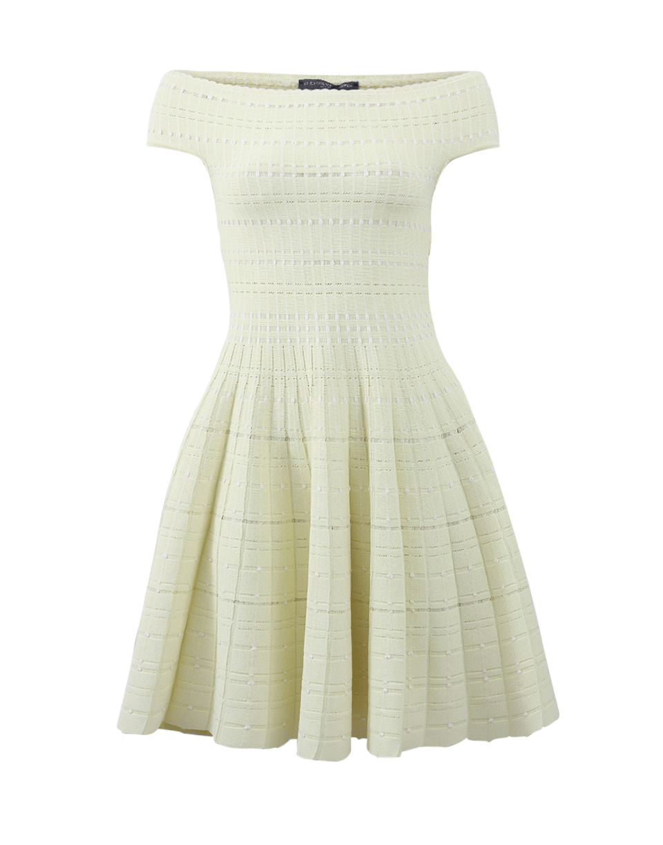 ALEXANDER MCQUEEN-Off-The-Shoulder Knit Dress-