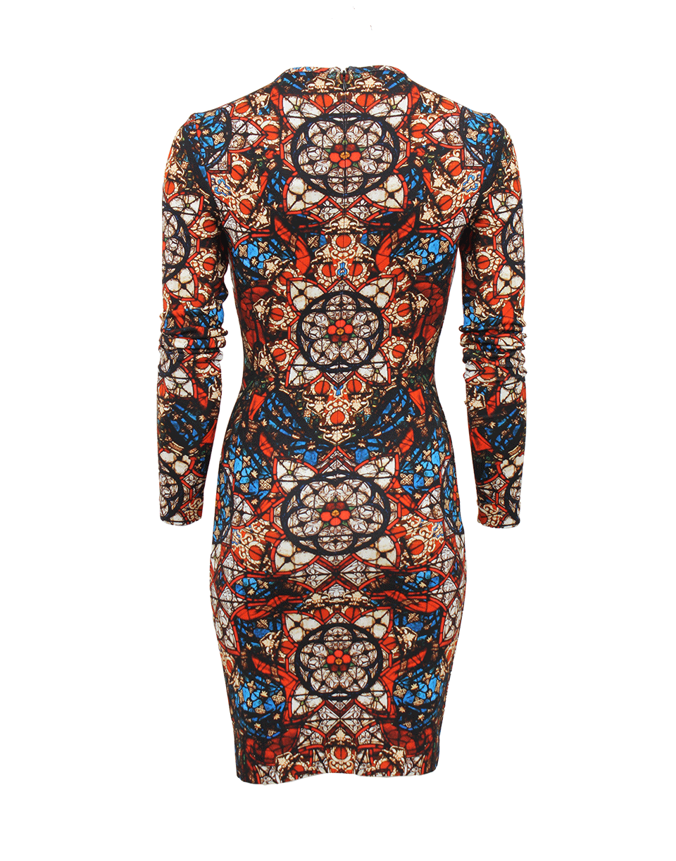 ALEXANDER MCQUEEN-Long Sleeve Stained Glass Dress-