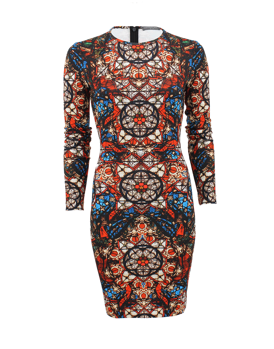 ALEXANDER MCQUEEN-Long Sleeve Stained Glass Dress-