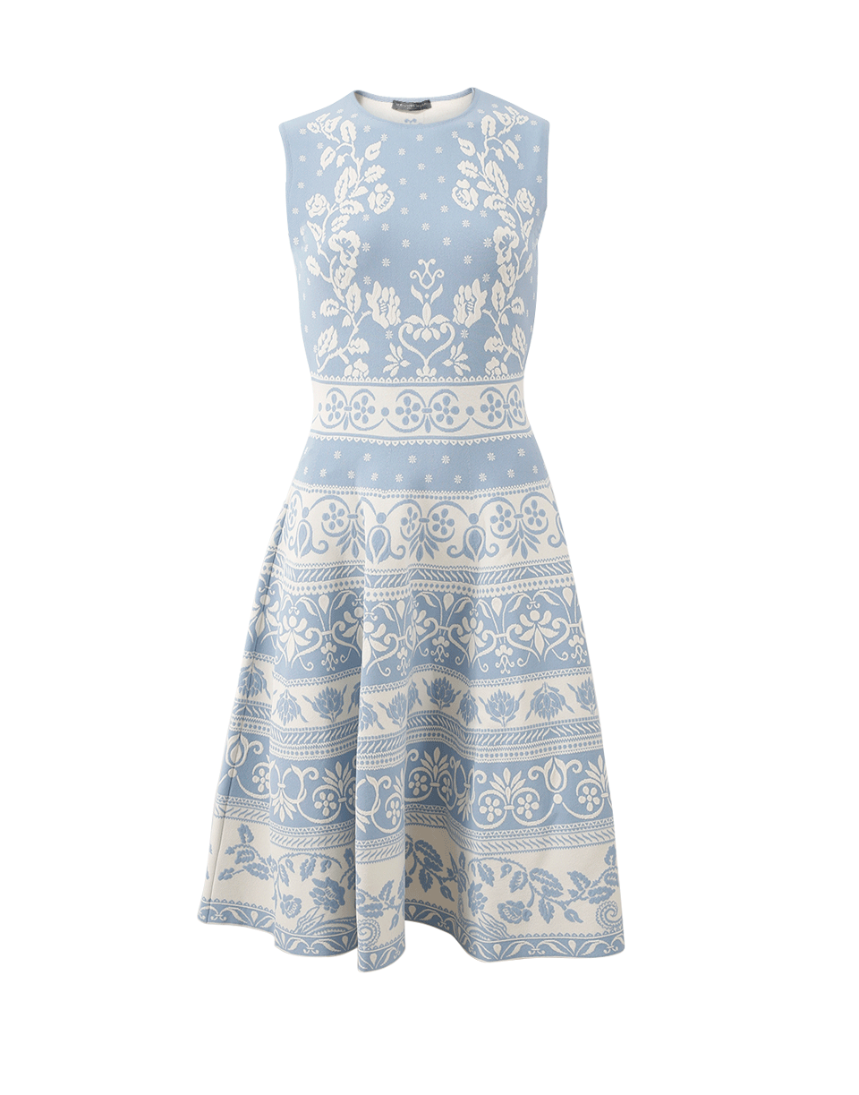 ALEXANDER MCQUEEN-Spring Floral Jacquard Dress-