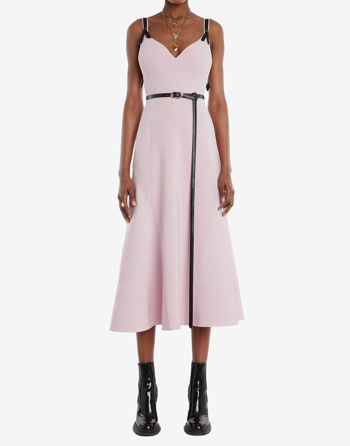 ALEXANDER MCQUEEN-Stretch Viscose Knit Dress-