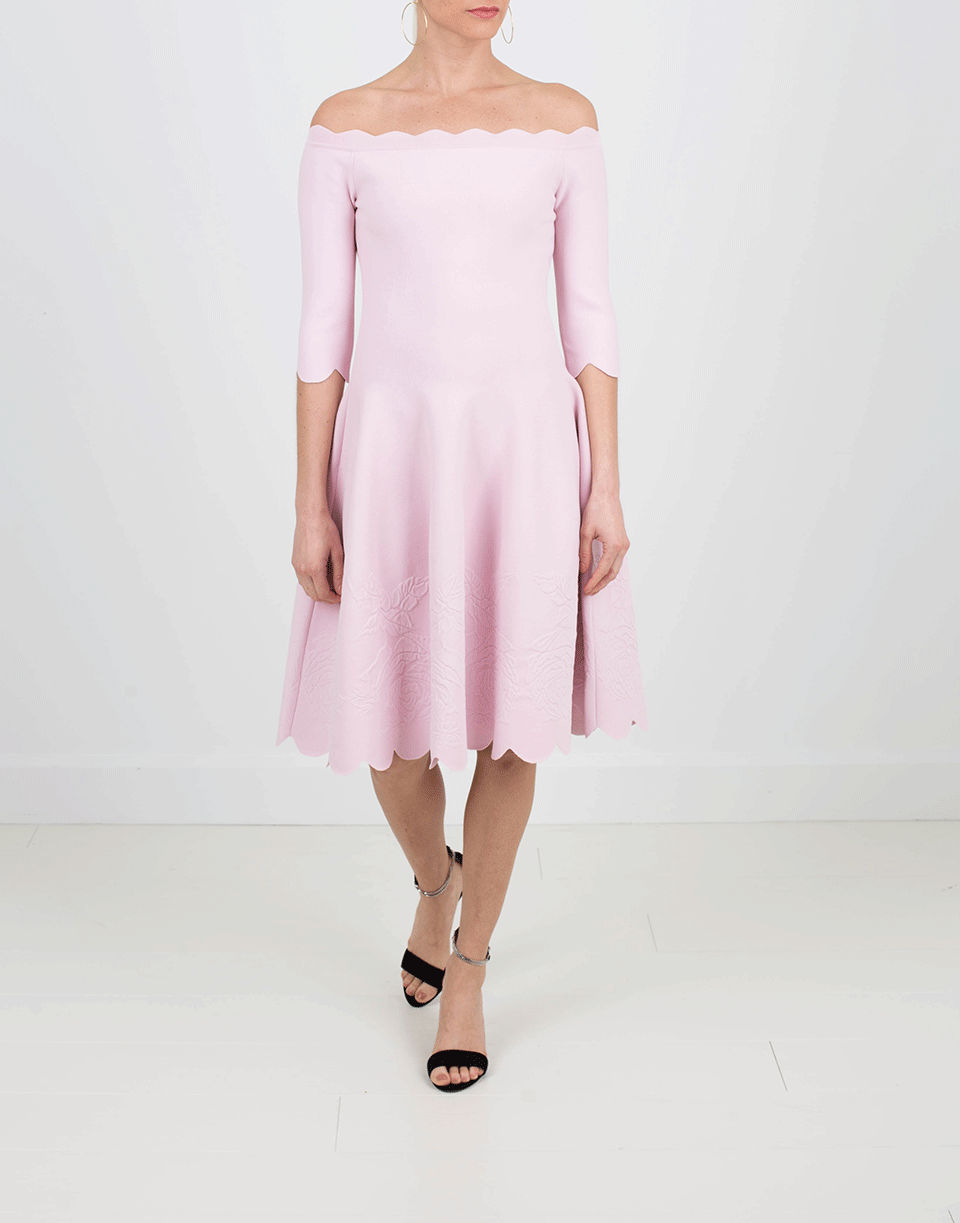 ALEXANDER MCQUEEN-Off Shoulder Dress-