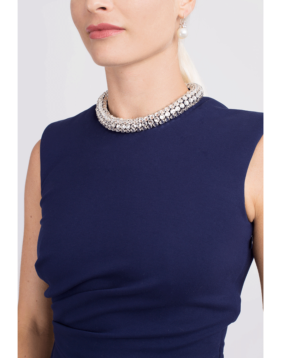 ALEXANDER MCQUEEN-Jersey Side Ruched Dress-SAPPHIRE