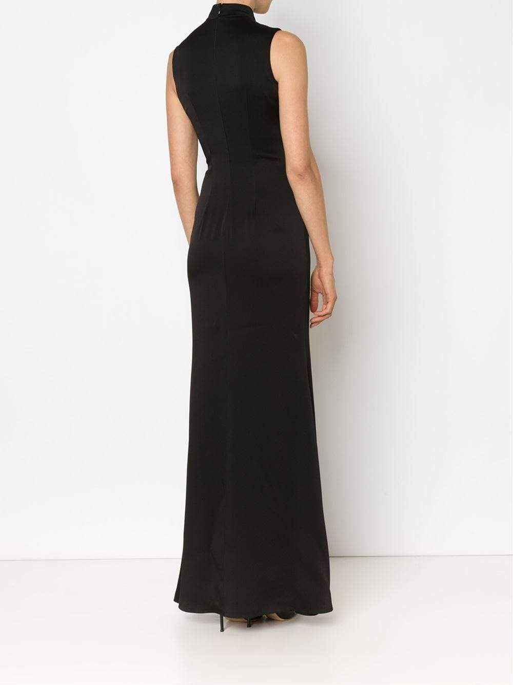 ALEXANDER MCQUEEN-Mock Neck Ruffled Gown-