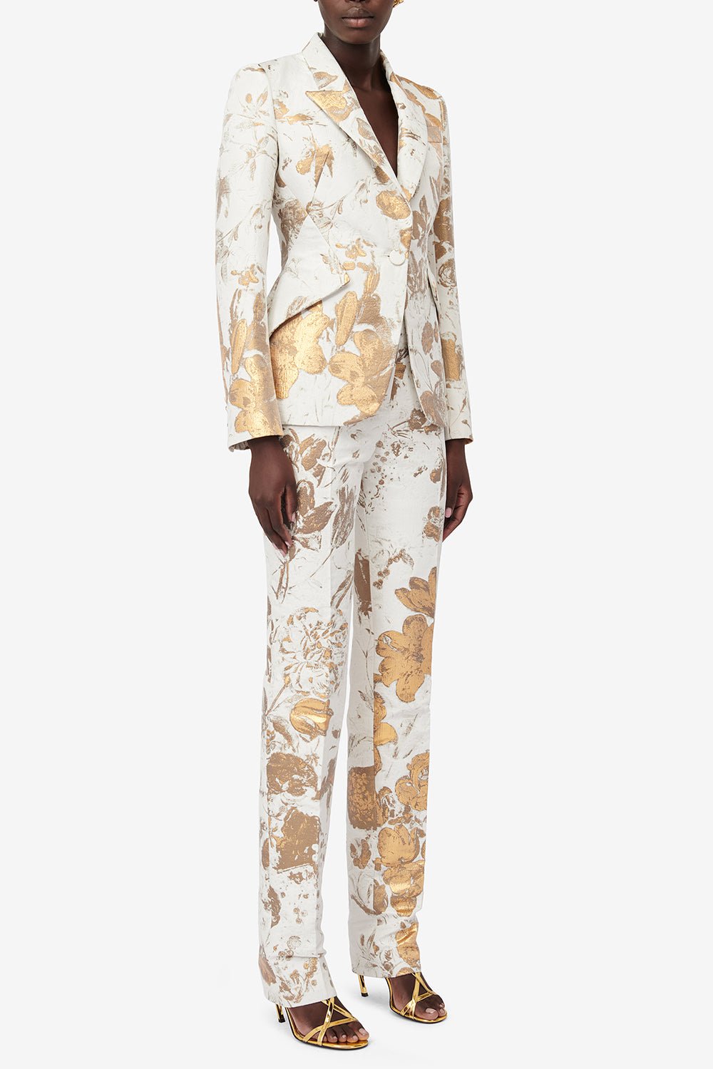  ALEXANDER MCQUEEN-Peak Shoulder Jacket - Gold- 