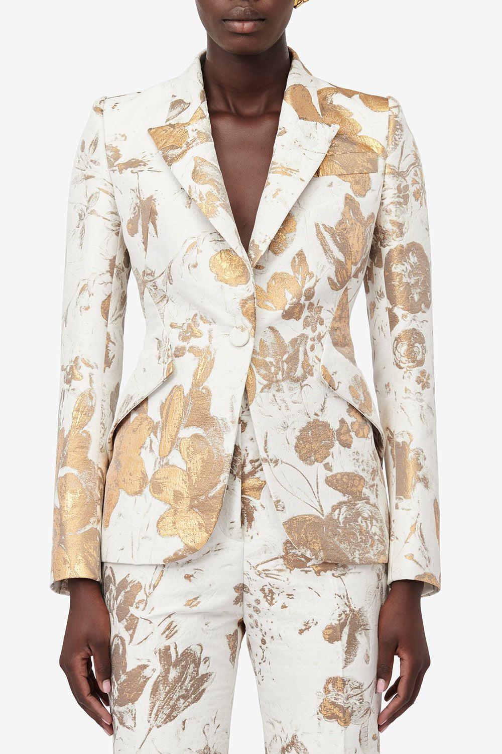 ALEXANDER MCQUEEN-Peak Shoulder Jacket - Gold-