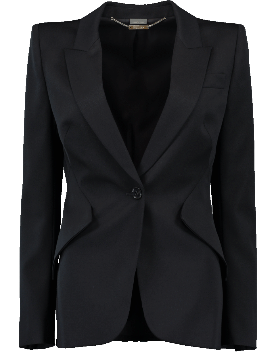 ALEXANDER MCQUEEN-Peak Lapel Single Button Blazer-