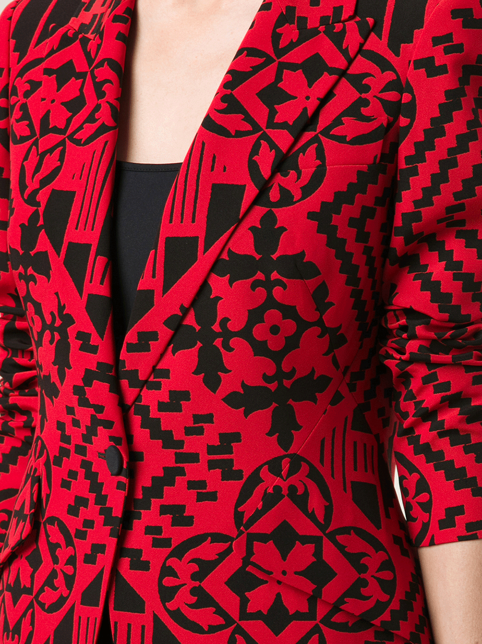 ALEXANDER MCQUEEN-One Button Patchwork Blazer-