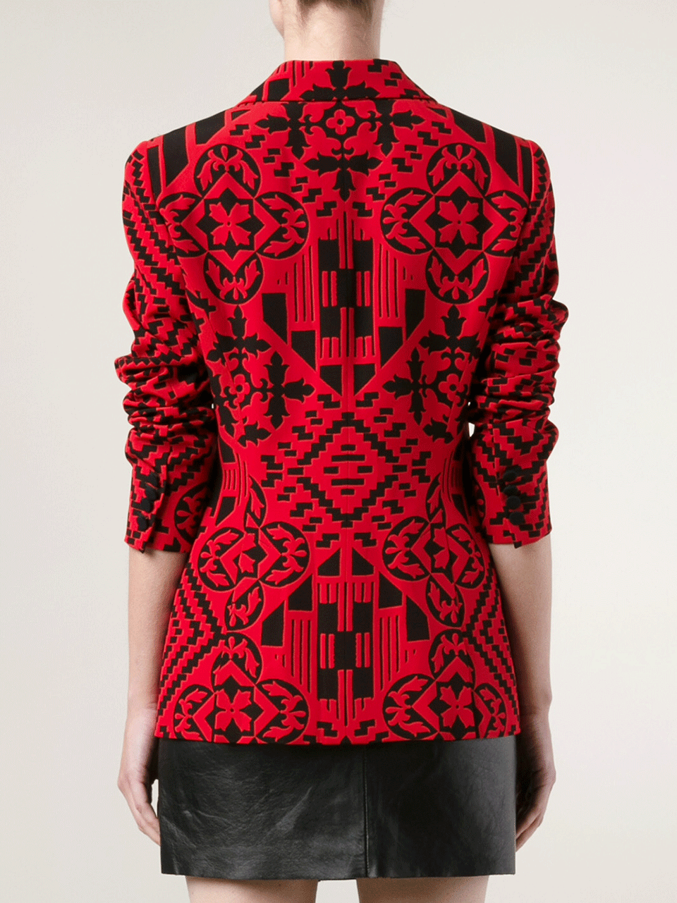 ALEXANDER MCQUEEN-One Button Patchwork Blazer-