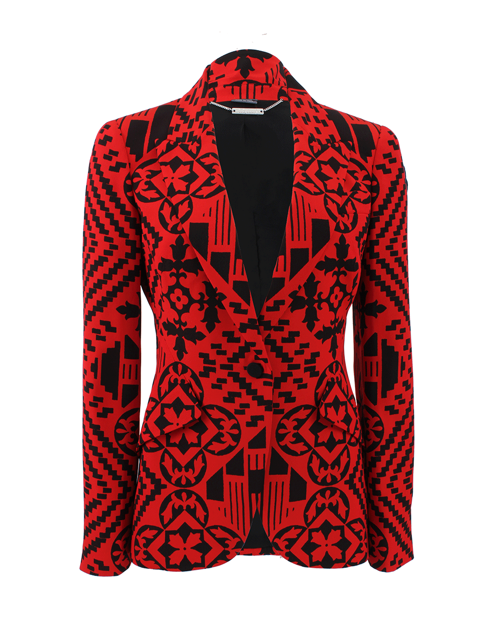 ALEXANDER MCQUEEN-One Button Patchwork Blazer-